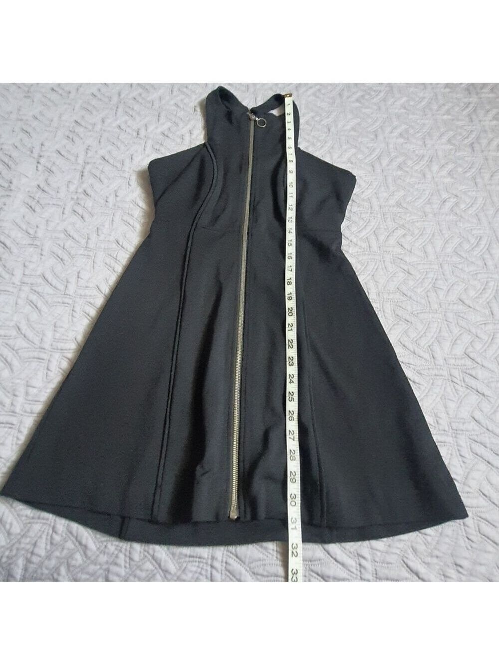 FP Black Zip Halter Dress Ladies XS Open Back Mini - Picture 7 of 10